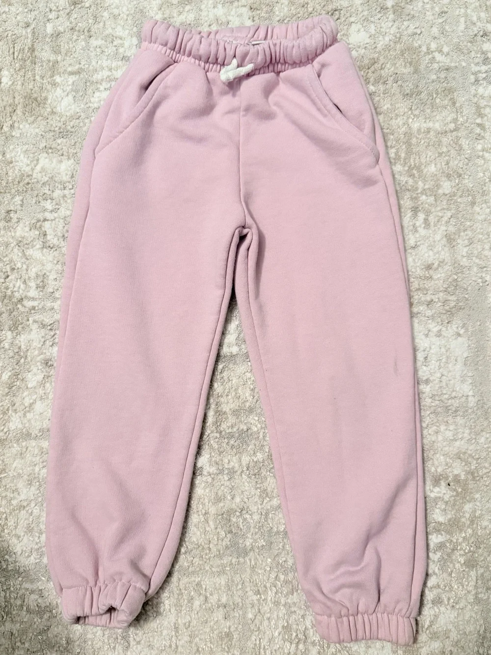 Zara Pink Elastic Waist fleece Jogger Pants size 4/5